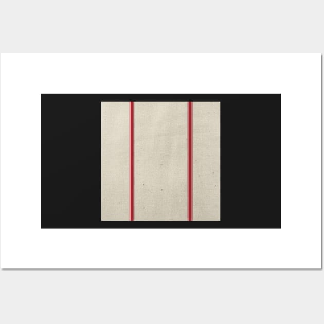 Country Gifts Style Beige & Red Stripes Farmhouse Home Decor Gifts Wall Art by tamdevo1